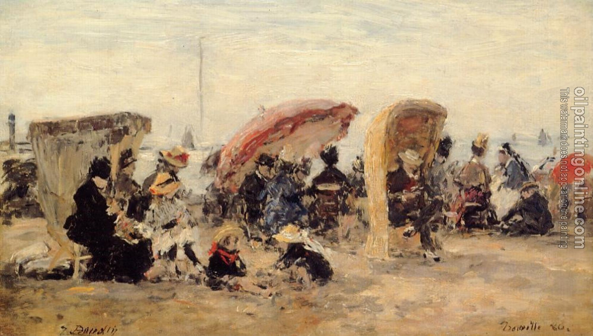 Boudin, Eugene - Trouville, Beach Scene